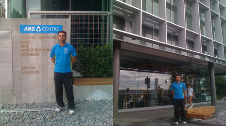 Pinakin Patel is proud to be cleaning in the new ANZ Centre, a brand new office complex in Tauranga