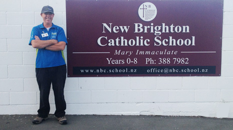 Pictured is franchisee Jason Dalziel proudly standing outside his newest School customer.