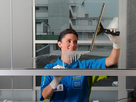 Cleaning your windows is one of many services CrestClean offers.