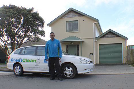 Wellington CrestClean Franchisee Nityanand Sharma at his new home.