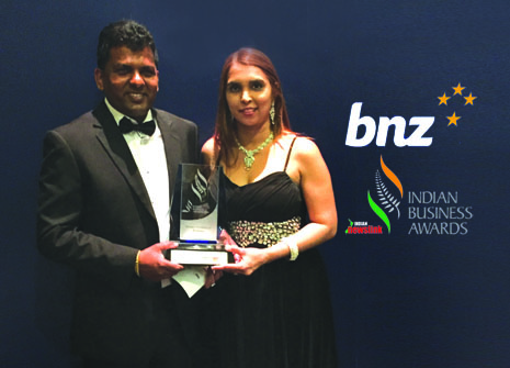 Viky and Nileshna Narayan with the Business Excellence in Marketing Award at the 7th annual Indian Newslink Indian Business Awards. 