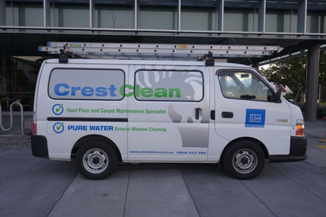 The new van signwritten for Pure Water Window Cleaning. 
