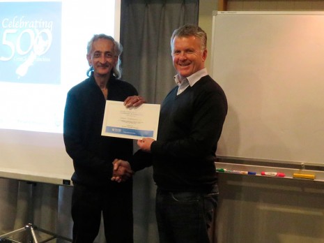 Managing Director Grant McLauchlan presented Central Otago franchisee James Sukhwant with British Institute of Cleaning Sciences (BICSc) Hard Floor Course Certificate.