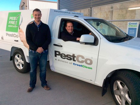 CrestClean Tauranga Regional Manager Jan Lichtwark and PestCo Operations Manager Rowan Washer consulted with customers about pest control requirements.
