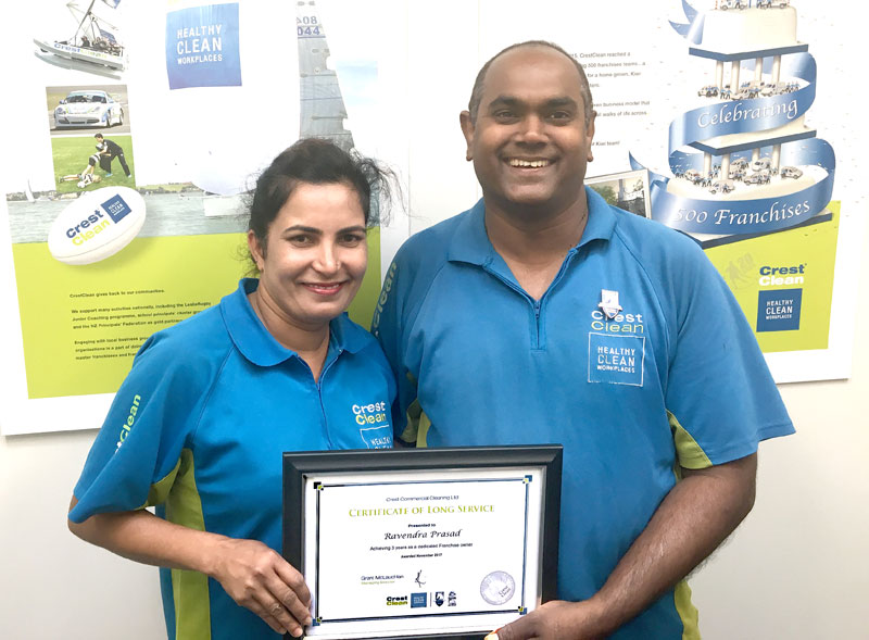 Roshni and Ravendra Prasad have been with CrestClean for three years and run a successful business.