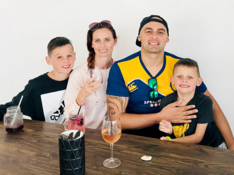 Nicky and Tony Kramers with their children Isaac, 11, Nicholas, 8, pictured during their family holiday to Mount Maunganui after winning the Master Franchisee of the Year Award.