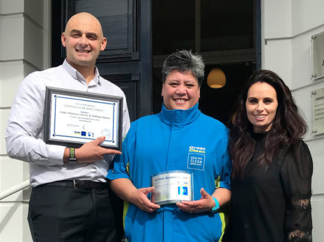 Hilda Whatuira-Davies with Dunedin Regional Managers Tony and Nicky Kramers.