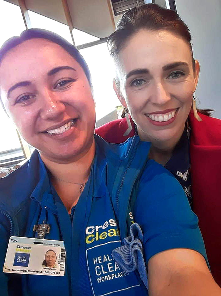 Lakyn Taite-Allen enjoys the moment as Prime Minister Jacinda Ardern takes time out for a selfie. 