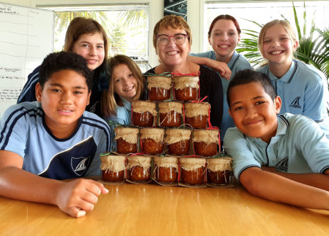 Marmalade jars were presented in packaging designed by the Avondale students.