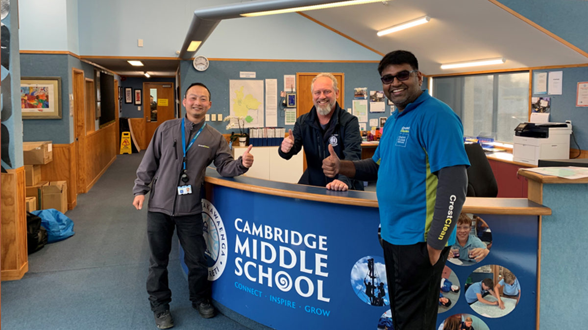 CrestClean teams happy to return to Cambridge Middle School