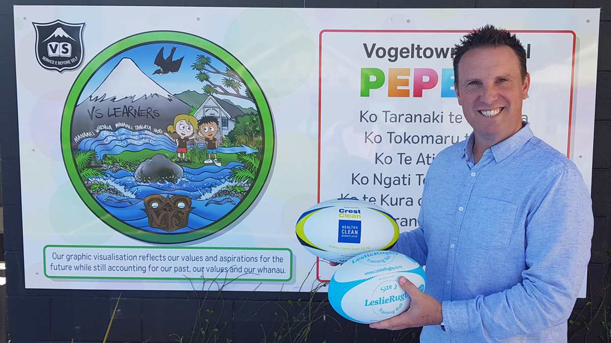 CrestClean rugby balls keeping kids active at lunchtime