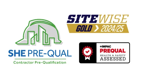 Group of logos - SHE-Pre-qual Sitewise and Impac Prequal