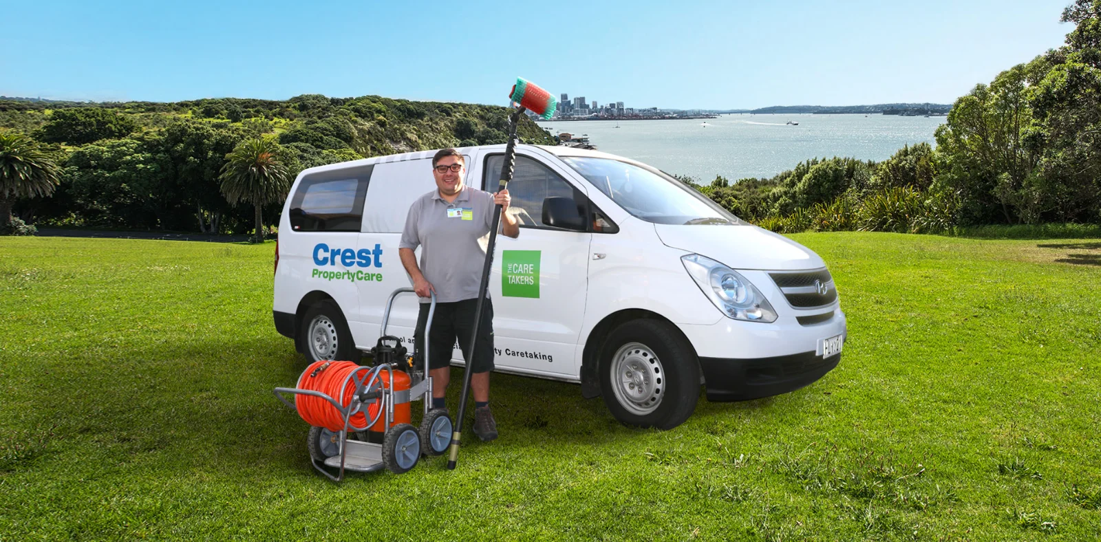 CrestClean Property Caretaking services – professional exterior cleaning and maintenance banner